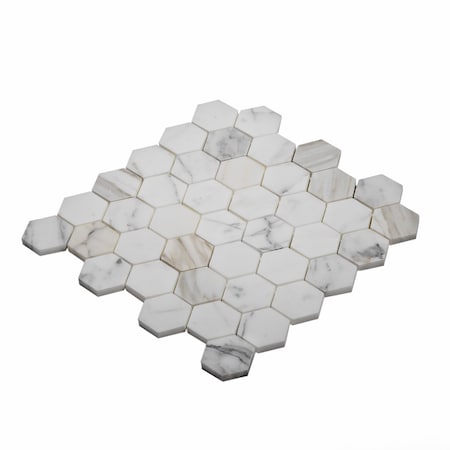 Apollo Tile Sample of 2" Calacatta Gold Hexagon 11.8"x11.8" Marble Mosaic Tile APLTSC99G22HEC53 Sample